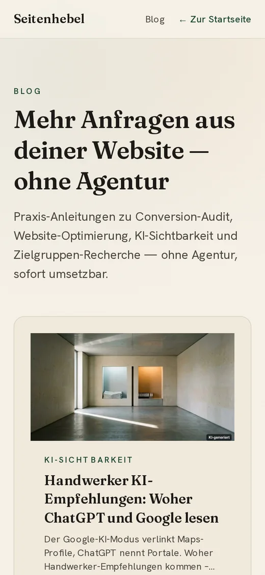 The blog on a phone