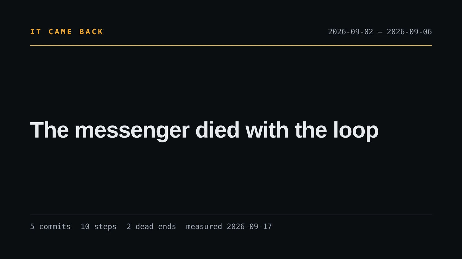 The messenger died with the loop