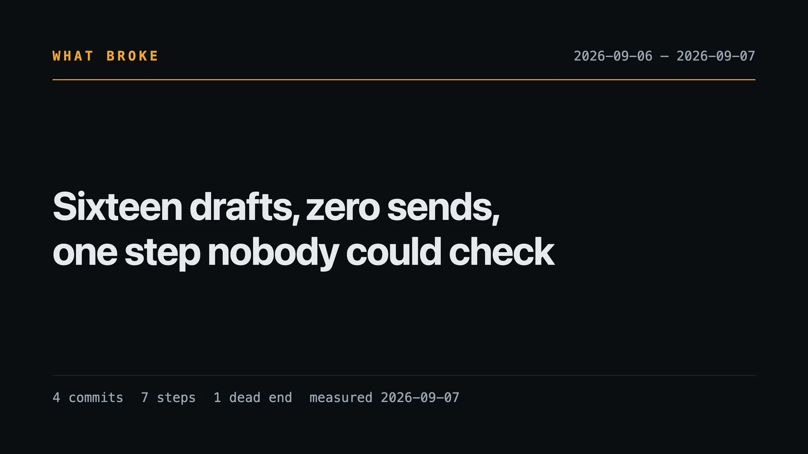 A watcher reported zero, and zero was the wrong answer